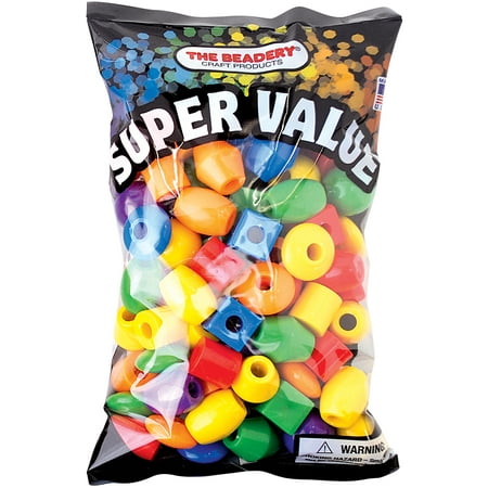 Jumbo Rosary Beads - Jumbo Assorted Shaped Plastic Beads 1Lb/Pkg-Opaque Multicolor