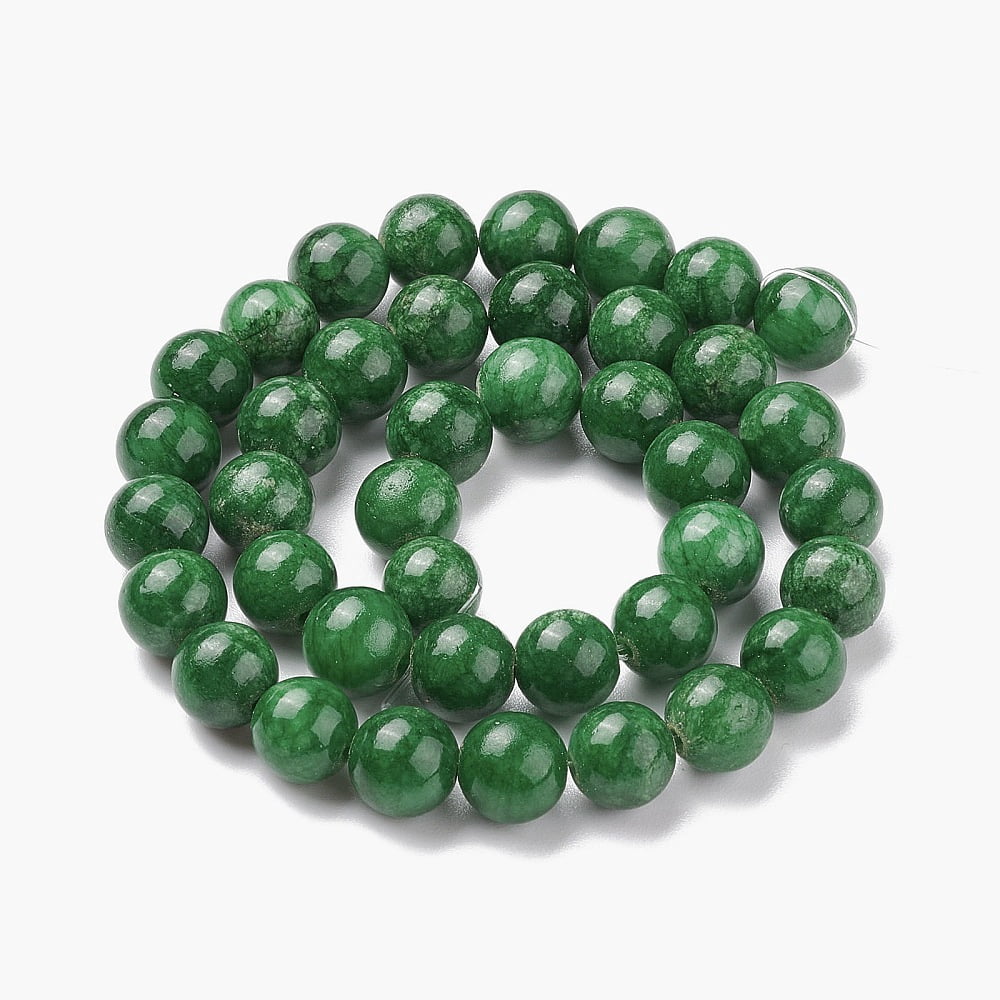 10strands Natural Mashan Jade Round Beads Strands Dyed Green 8mm Hole: 1mm about 48pcs/strand 15 inch