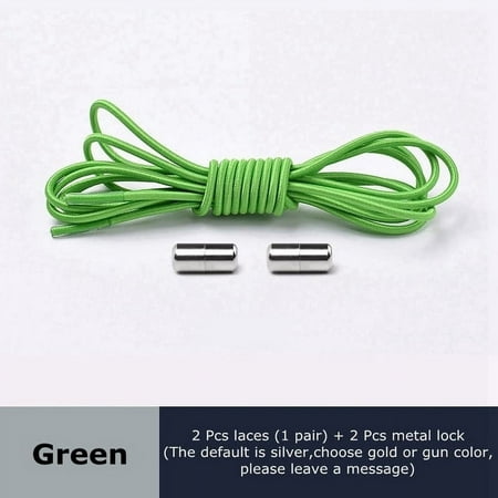 

Elastic Shoe Laces Round Metal Lock Outdoor Sneakers No Tie Shoelaces Suitable For All Kinds Of Shoes Unisex Lazy Lace 1 Pair