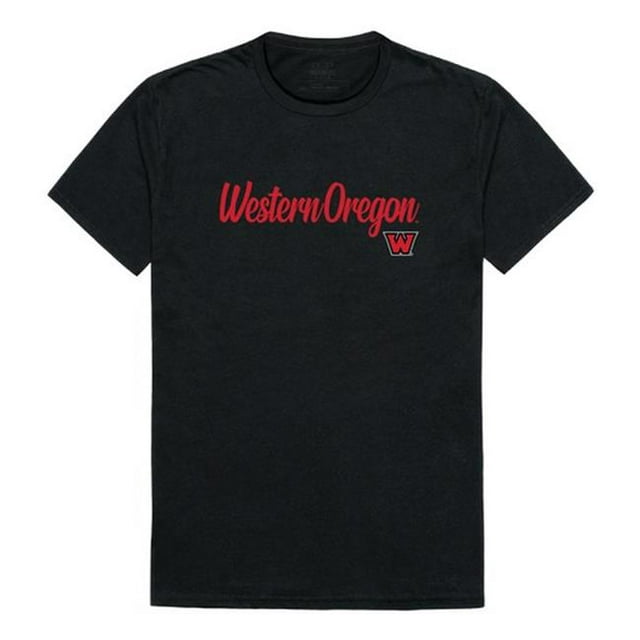 W Republic Products 554-406-BLK-04 Western Oregon University T-Shirt Script, Noir - Extra Large