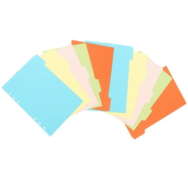 10 Pcs Colored Pages Insertable Pocket Dividers 3 Ring Binder Tabs A5