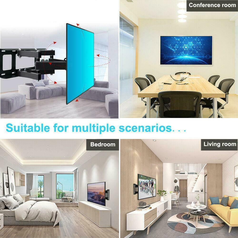 Full Motion TV Wall Mount Tilt Swivel For 32 36 37 40 42 47 50 55 60 65 70" VESA