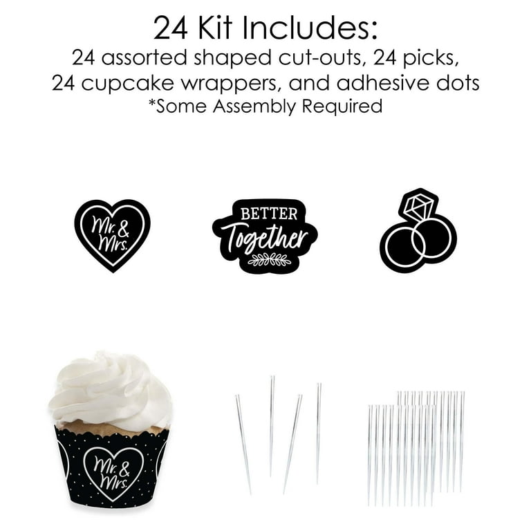 big-dot-of-happiness-mr-and-mrs-cupcake-decoration-black-and-white-wedding-or-bridal-shower-cupcake-wrappers-and-treat-picks-kit-set-of-24-walmart-com