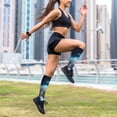 thumbnail image 6 of Lsque Futuristic Blue Light White Tiger Pattern Sport Compression Socks for Men & Women 15-20 mmHg Knee High Nurse Pregnant Running Medical and Travel Athletic, 6 of 6