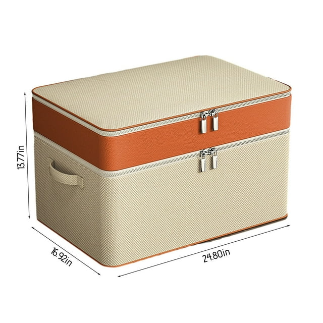 Organisateur de Vêtements pour Garde-Robe à Double Couche avec Fermeture Éclair Sac de Rangement pour Vêtements Boîte de Rangement pour Garde-Robe Sac de Rangement Portable Boîte de Rangement pour Couette d'Hiver Sac de Rangement Organisateur