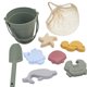 thumbnail image 2 of Set de playa de viaje con juguetes de arena y silicona para niños y niñas, ideal para viajes y vacaciones. Verde, 2 of 9