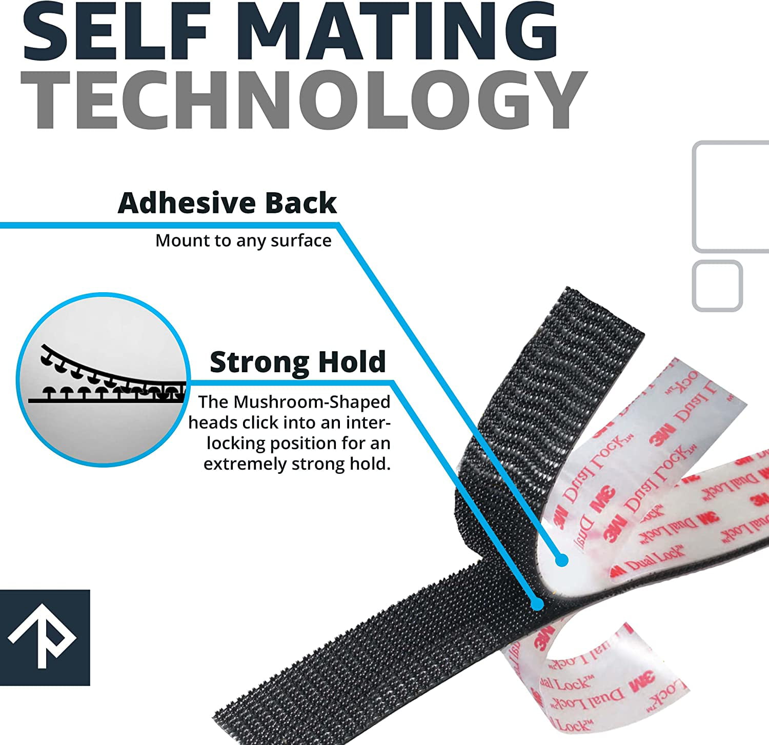3M™ Dual Lock™ Strips with Clear Acrylic Adhesive