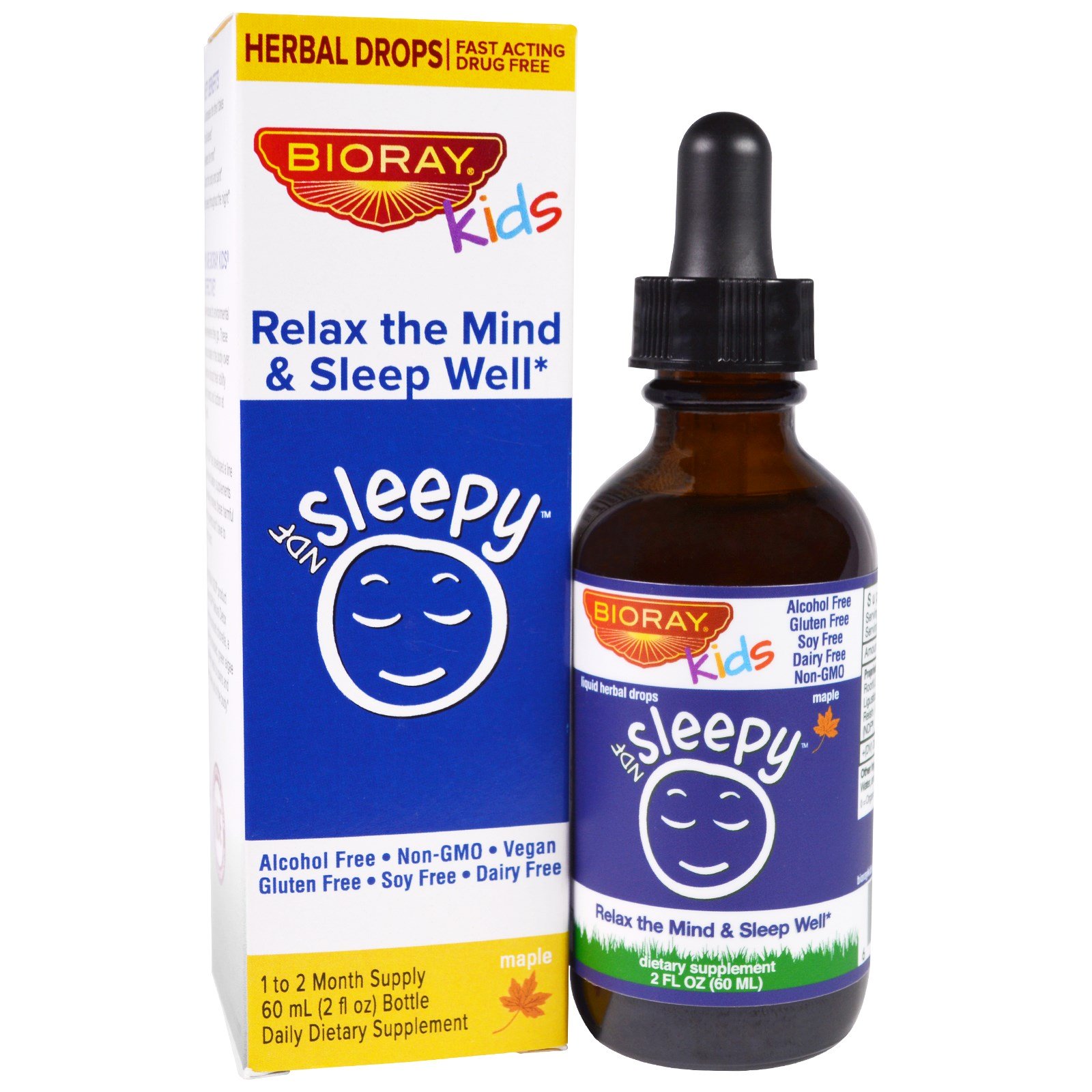 Bioray Kids, NDF Sleepy, Relax The Mind & Sleep Well, Maple, 2 fl oz