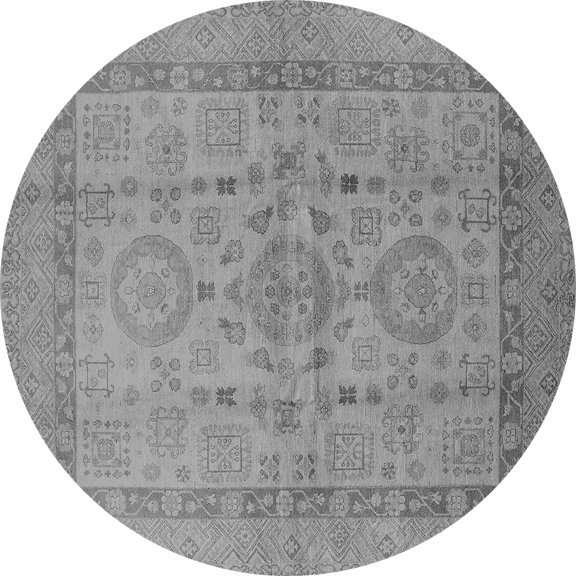 Ahgly Company Indoor Round Oriental Gray Industrial Area Rugs, 3' Round