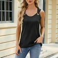 thumbnail image 2 of BLVB Womens Tank Tops Sleeveless Scoop Neck Loose Textured Tanks Shirts Basic Tee Tops Summer Clothes 2025 Black, 2 of 4