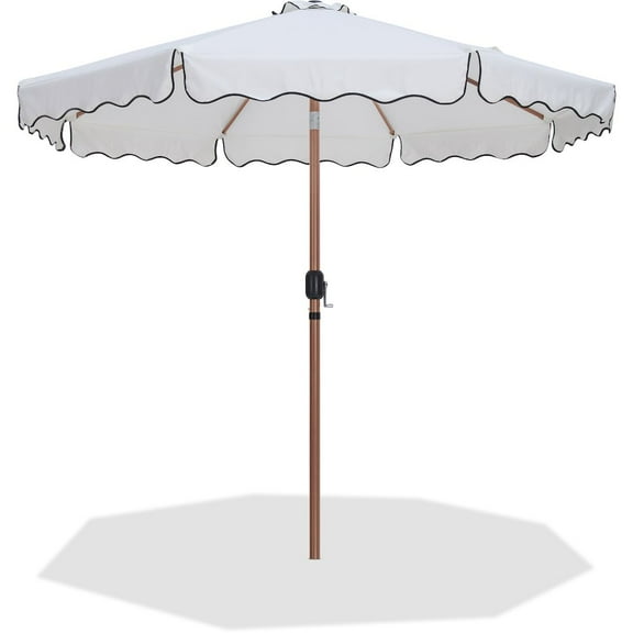 Meridian Furniture Amalfi White Polyester Patio Umbrella