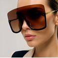 thumbnail image 3 of Women Fashion Sunglasses Luxury Single Lens Square Gold Shades Brown, 3 of 5