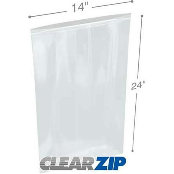 International Plastics CZ41424 14 x 24 in. ClearZip Lock Bags, 0.004 Gauge - Case of 500