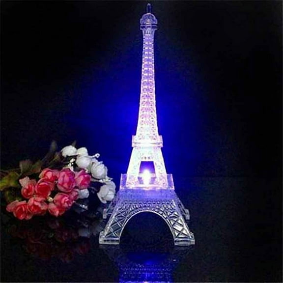 BalsaCircle 10" Clear Acrylic Eiffel Tower Centerpiece LED Light Wedding Party Favor Gift Decorations
