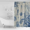 thumbnail image 4 of 72x78 Inch Shower Curtain Blue Coastal Starfish Bathroom Decor Waterproof Fabric Bathtub Bath Curtains Decorative Beach Ocean Nautical Shells Conch Extra Long Shower Curtain Set with Hooks, 4 of 6
