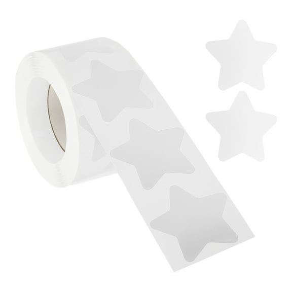 Uxcell 1.5" Star Stickers Roll, 500 Pcs Self-Adhesive Reward Stickers for Classroom Teacher Supplies and DIY Craft, White