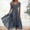 Grey, variant on Women's Lace V-Neck Chiffon Midi Dress, Elegant Short Sleeve Formal Evening Gown, Flowy A-Line Wedding Guest Party Attire, 7 Colors, Sizes S-3XL