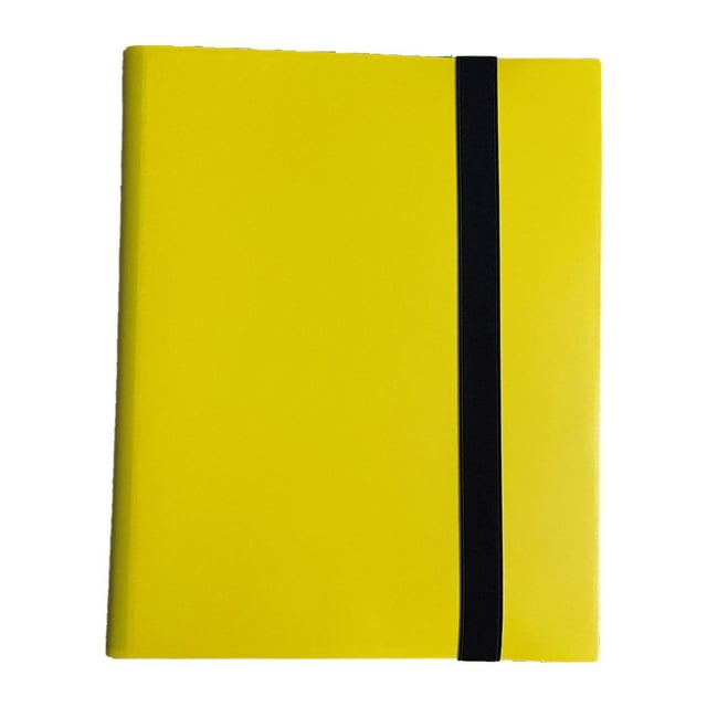 Esquirla Classeur de Transport pour Cartes à Échanger à 9 Pochettes pour Cartes Postales Classeur de Collection de Cartes Jaune