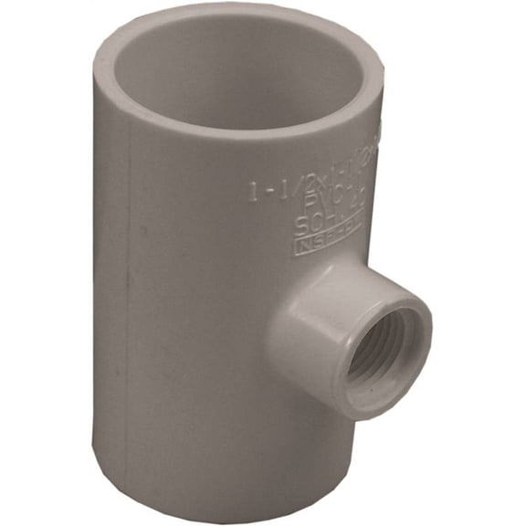 Charlotte Pipe Reducing Tee - PVC SCH 40, Slip x FIP - 1-1/2 x 1/2 In