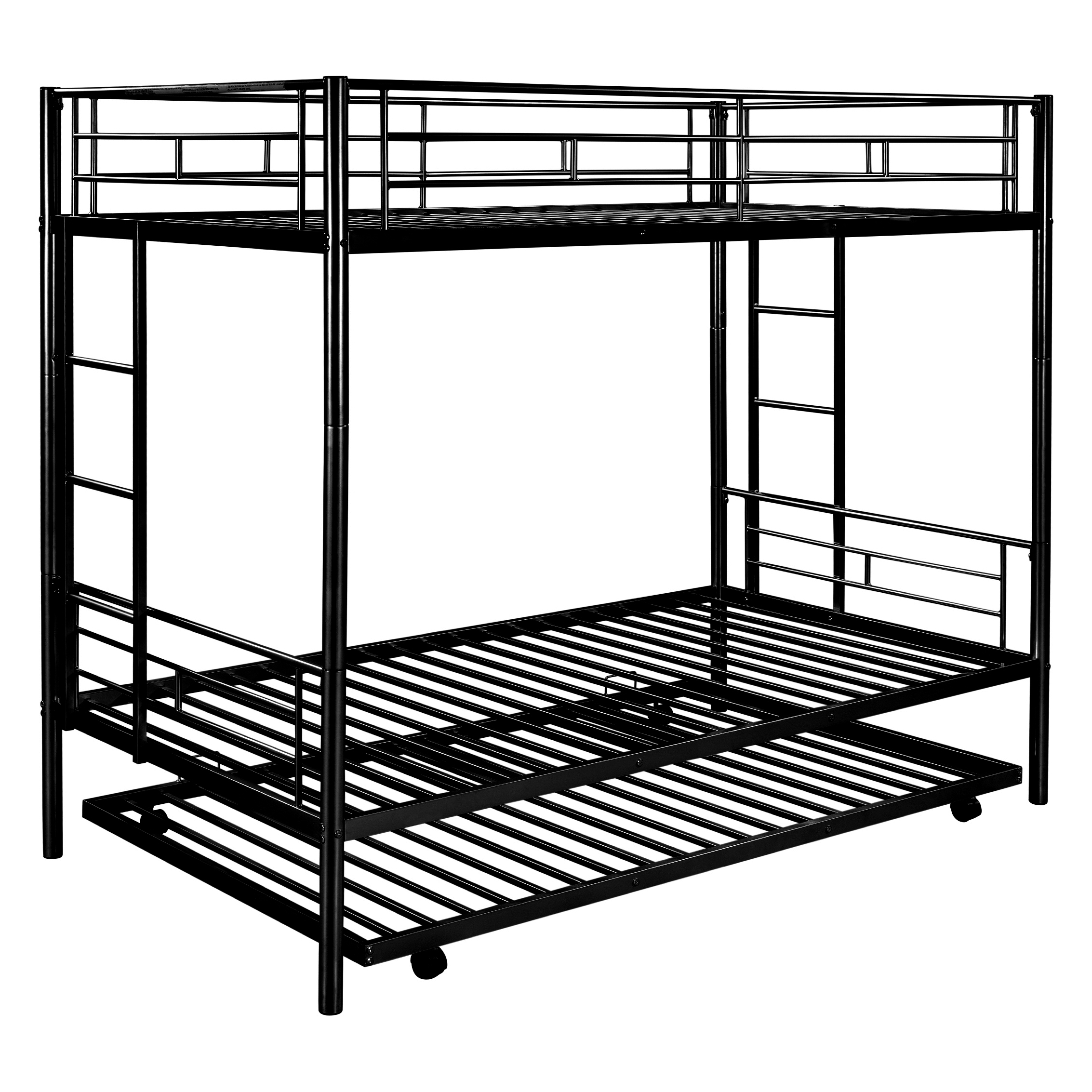 Multifunctional Bunk Bed for Kids and Parent, Metal Cover Trundle Bunk