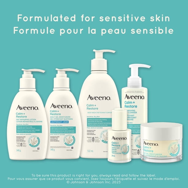 Aveeno Calm + Restore Daily Gel Moisturizer, Prebiotic Oat, Aloe