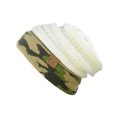 thumbnail image 2 of NYFASHION101 Warm Soft Stretch Cable Knit Camo Cuff Slouchy Beanie - Ivory, 2 of 3