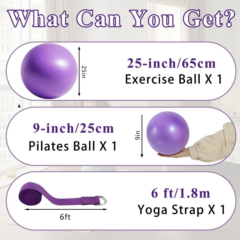 Cyrico Exercise Ball Set, 25-Inch Anti-Burst photo 6