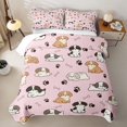 thumbnail image 2 of Manfei Kawaii Dog Twin Quilt Set, Puppy Paw Print Twin Coverlet Set, Pink, 2pcs, 1 Bedspread and 1 Pillowcase, 2 of 7