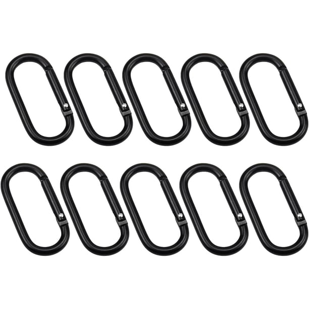 10 mosquetones con clip para el pulgar, mosquetones con gancho de aluminio, mosquetones pequeños, mosquetón con anilla en D, mosquetón con hebilla para mochilero, camping, pesca, senderismo, viajes,
