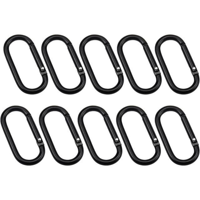 10 mosquetones con clip para el pulgar, mosquetones con gancho de aluminio, mosquetones pequeños, mosquetón con anilla en D, mosquetón con hebilla para mochilero, camping, pesca, senderismo, viajes,