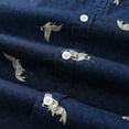 thumbnail image 5 of YIUME Hawaiian Shirt For Men Crane Print Short Sleeve Cotton Button Down - Blue, 5 of 8
