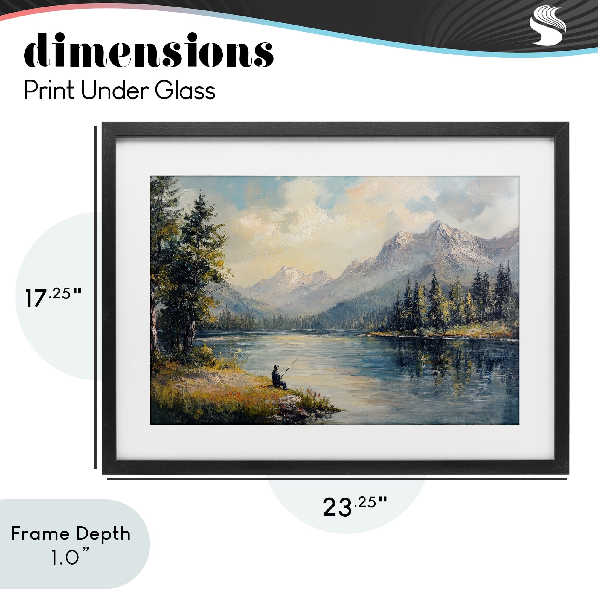 Stupell Industries Secret Fishing Spot Black Framed Print Under Glass, design by Petal Prints Design