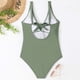 thumbnail image 5 of Augper Women Sexy Solid With Chest Pad without Underwire Bikini Deep V One-piece Swimsuit, 5 of 8