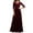 Wine, variant on Ynynloco Women's Formal Floral Lace V Neck Dress Formal Bridesmaid Wedding Long Dress 2/3 Sleeves Long Evening Party Dress
