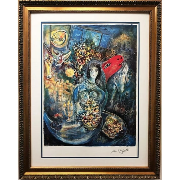 Marc Chagall "Bella" Custom Framed Art Limited Edition Offset Lithograph Generic