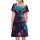 thumbnail image 1 of Balery Colorful Feather Owl Vestidos sueltos de manga corta para mujer, vestidos de verano 2025, vestidos casuales de corte A con vuelo., 1 of 6