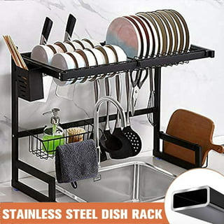 White Kitchen Sink Storage Rack Stainless Steel Retractable - Temu