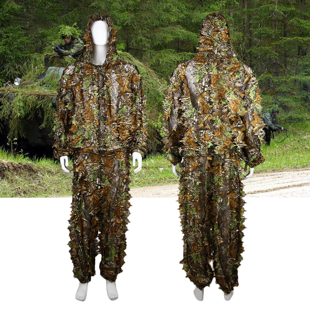 Pratical Camo Camouflage Clothing Leafy Woodland Hunting Camo Jungle Suit Set LY 