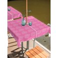 thumbnail image 2 of Outdoor Tablecloth with Umbrella Hole for Patio/Picnic/Party/Camping, Love Heart Leaves Waterproof Table Cloth Square Cover Washable, Simple Line Art Botanical Pink (54"x 54"), 2 of 9