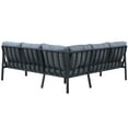 thumbnail image 4 of Rossio Outdoor 4 Piece Sectional Sofa, Teak Patio Corner Seating Set With Aluminum Frame, 4 of 18