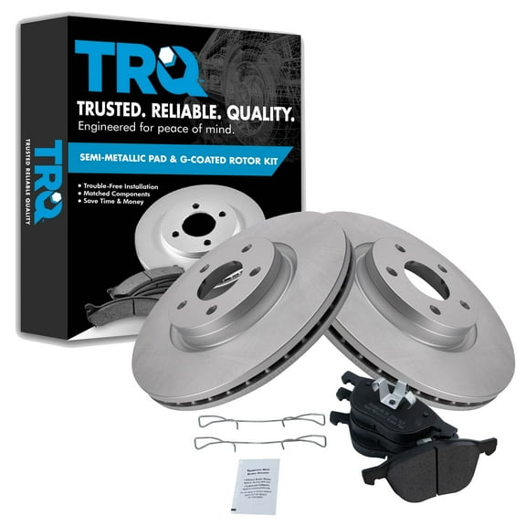 TRQ Front Posi Metallic Brake Pad & Coated Rotor Kit Fits Select C30 C70 S40 V50