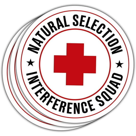 3 Pcs Natural Selection Interference Squad Sticker, EMT EMS Stickers First Aid Gifts, Funny Paramedic Medical Nursing Healthcare - Vinyl Sticker 3 Inches for Water Bottles Laptop Phone Car Ski Helmet