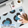 thumbnail image 4 of Long Mouse Pads for Desk,Light Blue and Black Of Leopard Print Desk Mats on Top Of Desks, Desk Mouse Pad Extra Large with 3mm Non-Slip Base and Stitched Edge for Gaming,Office,Work,Home 35.4"x15.7", 4 of 6