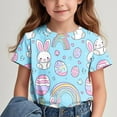 thumbnail image 2 of YABCSAZ Easter Shirt for Toddler Boy Girl Summer Casual Loose T Shirts Crewneck Short Sleeve Bunny Outfits Kids Digger Eggs Hunt Tops Cotton Tee Top Blouses Size 9 T, 2 of 8