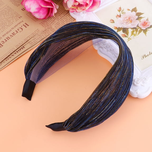 Yardwe Women Lace Headband Wide Blue 1Pcs