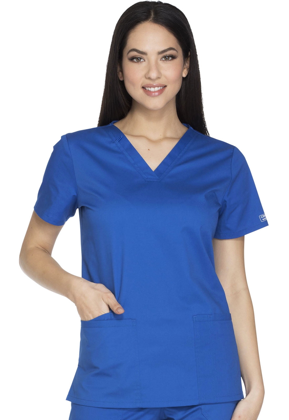 Cherokee Workwear Core Stretch Scrubs Top for Women VNeck Plus Size