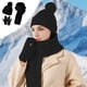 thumbnail image 1 of Set de guantes de bufanda para mujer con gorro de invierno | Combinación de punto acrílico de 3 piezas | Guantes antideslizantes con pantalla táctil | Bufanda larga con patrón retorcido | Beanie |, 1 of 6