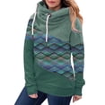 thumbnail image 1 of Gibobby Sudadera mujer con cierre, Sudaderas con capucha tipo gofre para mujer, color soild, casual, de manga larga, ligeras, con bolsillo(Verde,M), 1 of 4