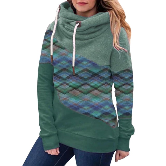 Gibobby Sudadera mujer con cierre, Sudaderas con capucha tipo gofre para mujer, color soild, casual, de manga larga, ligeras, con bolsillo(Verde,M)