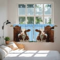 thumbnail image 3 of Brown Cows Tier Curtains 36 Inch Length, Country Elegant Farmhouse Modern Art Cafe Short Curtains for Bathroom Over Sink, Small Kitchen Curtain Light Filtering Tiered Drapes 2 Panels 27.5"Wx36"L, 3 of 8